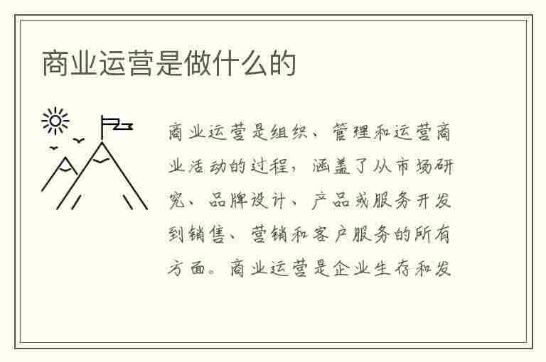 商业运营是做什么的(互联网商业运营是做什么的)